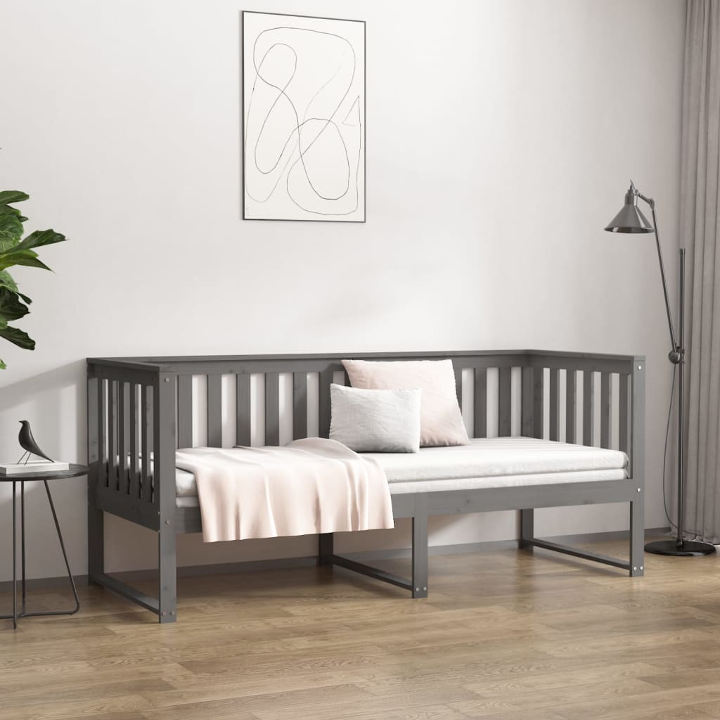 Sohvasänky harmaa 75x190 cm täysi mänty - Sisustajankoti.fi