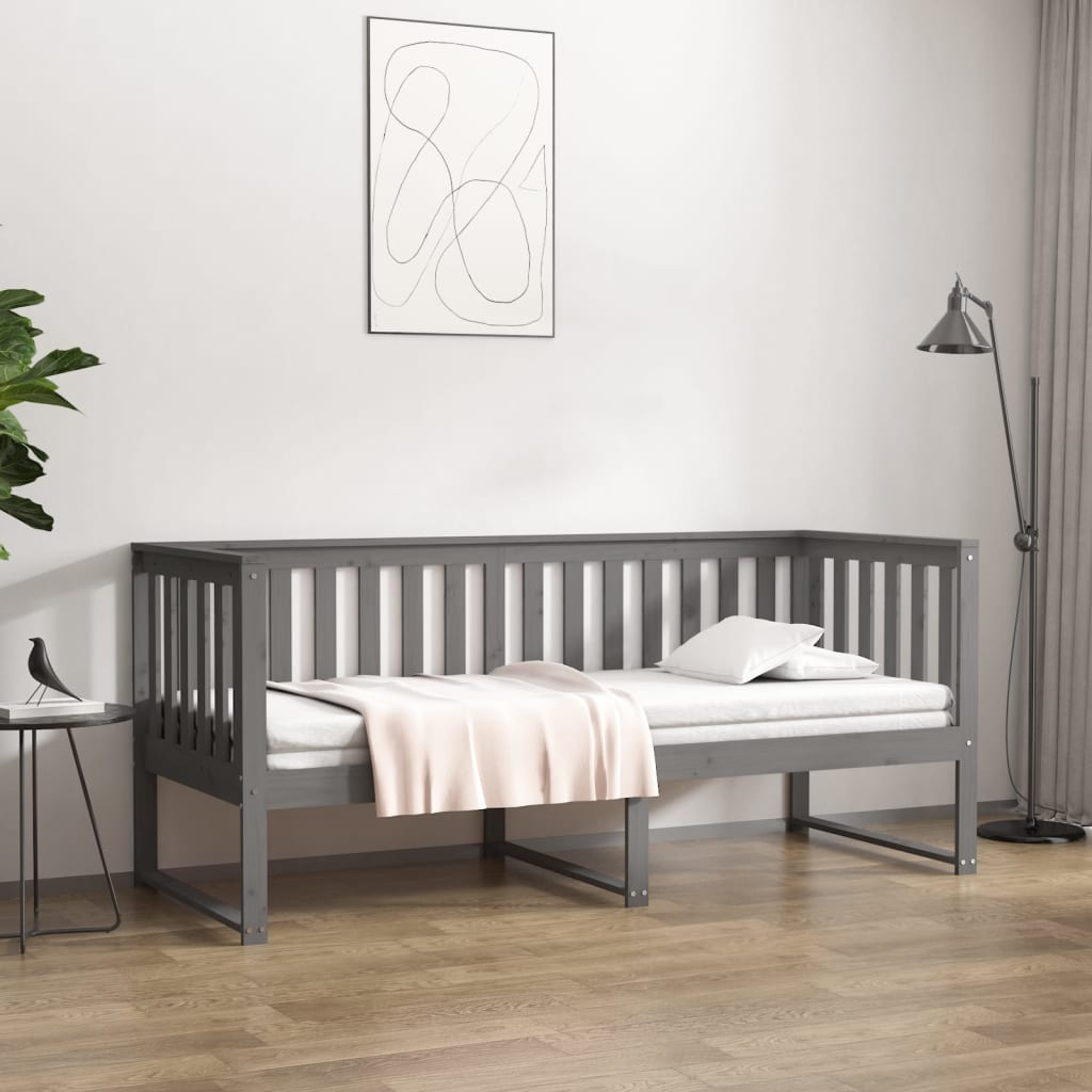 Sohvasänky harmaa 75x190 cm täysi mänty - Sisustajankoti.fi