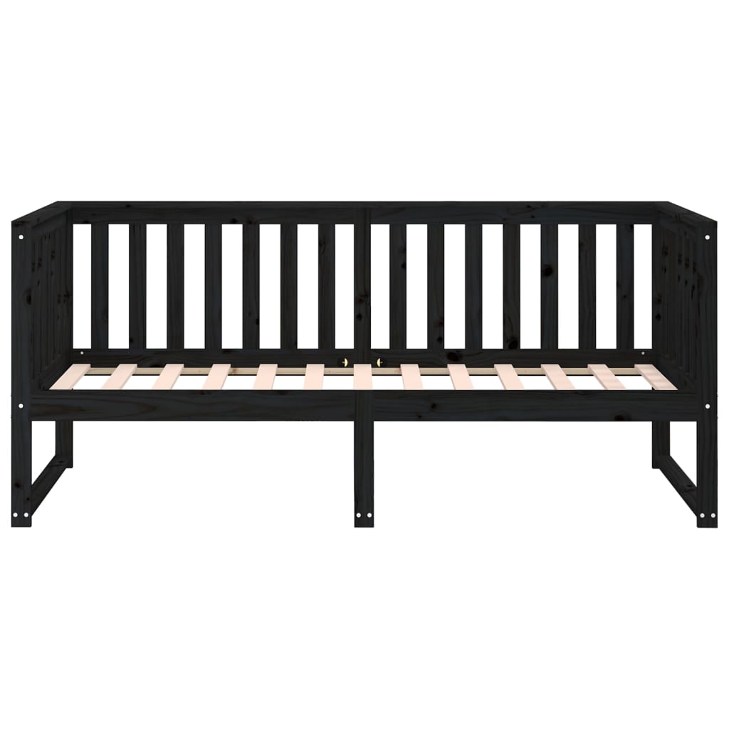 Sohvasänky musta 75x190 cm täysi mänty - Sisustajankoti.fi