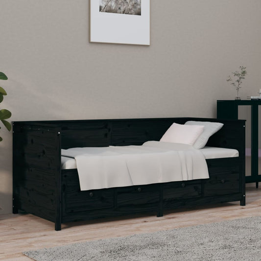 Sohvasänky musta 100x200 cm täysi mänty - Sisustajankoti.fi