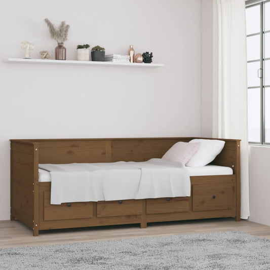 Sohvasänky hunajanruskea 90x200 cm täysi mänty - Sisustajankoti.fi