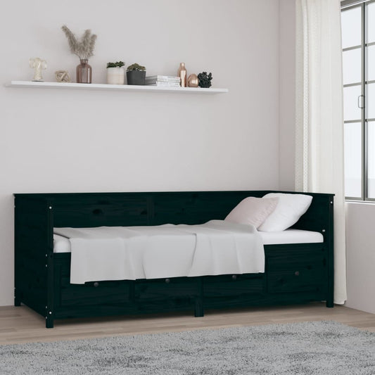 Sohvasänky musta 80x200 cm täysi mänty - Sisustajankoti.fi