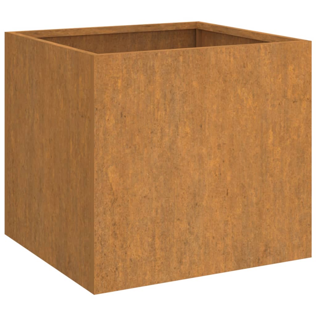 Kukkalaatikot 2 kpl harmaa 42x40x39 cm Corten teräs - Sisustajankoti.fi