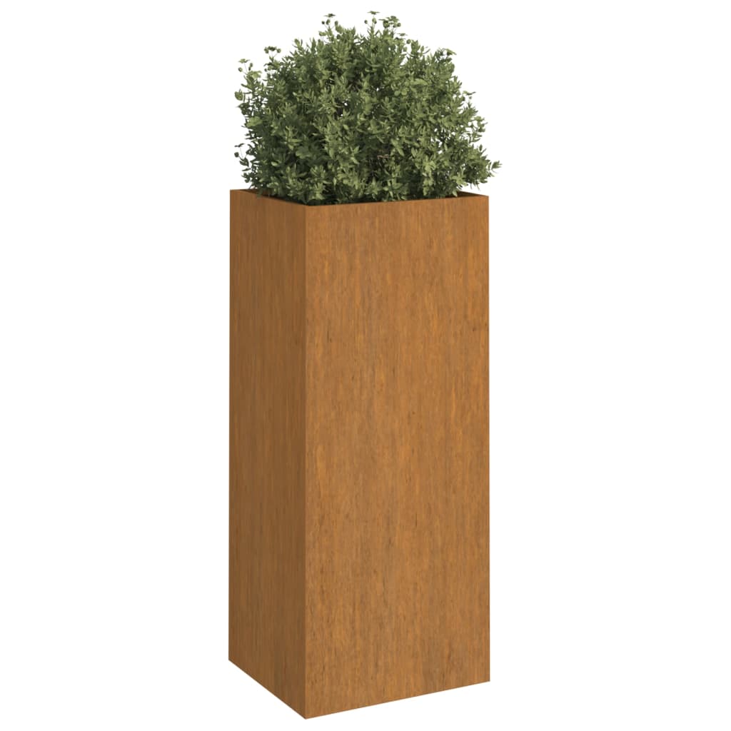 Kukkalaatikko harmaa 32x27,5x75 cm Corten teräs - Sisustajankoti.fi
