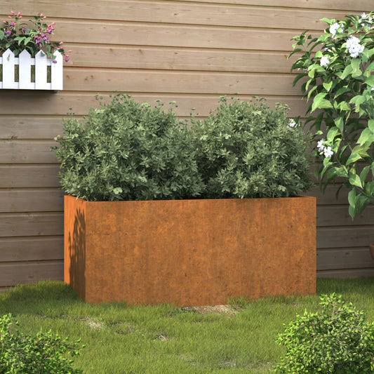 Kukkalaatikko harmaa 62x30x29 cm Corten teräs - Sisustajankoti.fi