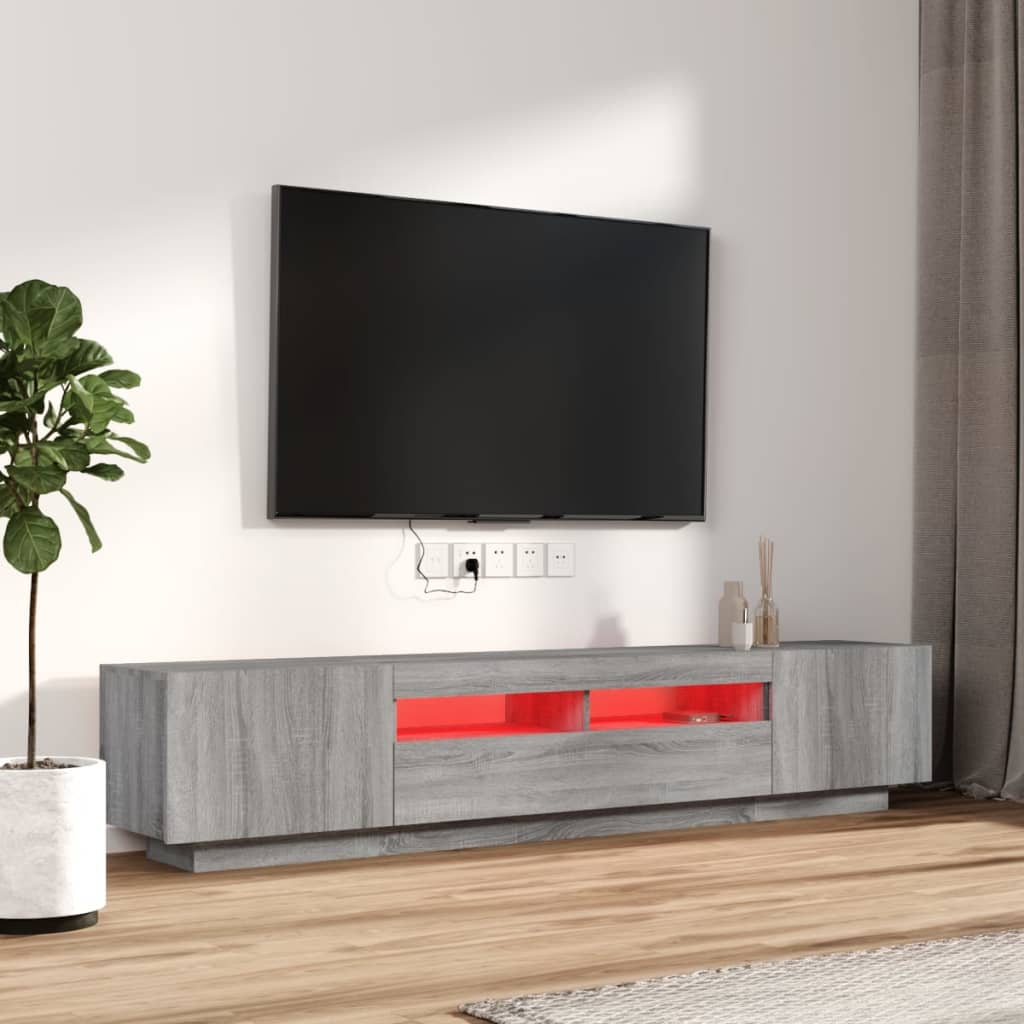 2-osainen TV-kaappisarja LED-valoilla harm. Sonoma tekninen puu - Sisustajankoti.fi