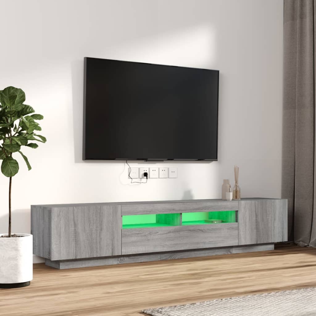 2-osainen TV-kaappisarja LED-valoilla harm. Sonoma tekninen puu - Sisustajankoti.fi