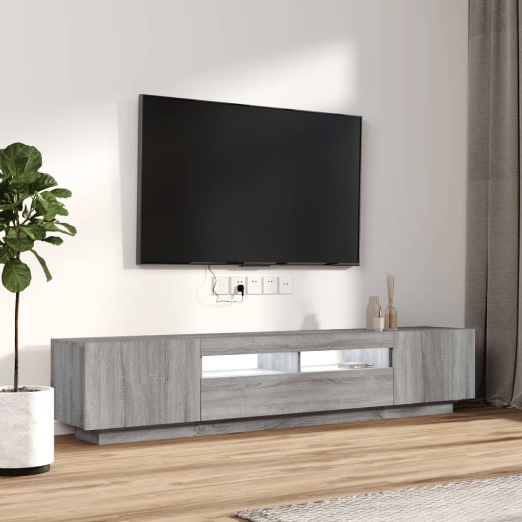 2-osainen TV-kaappisarja LED-valoilla harm. Sonoma tekninen puu - Sisustajankoti.fi