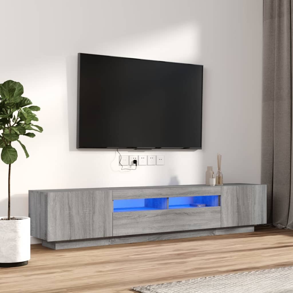 2-osainen TV-kaappisarja LED-valoilla harm. Sonoma tekninen puu - Sisustajankoti.fi