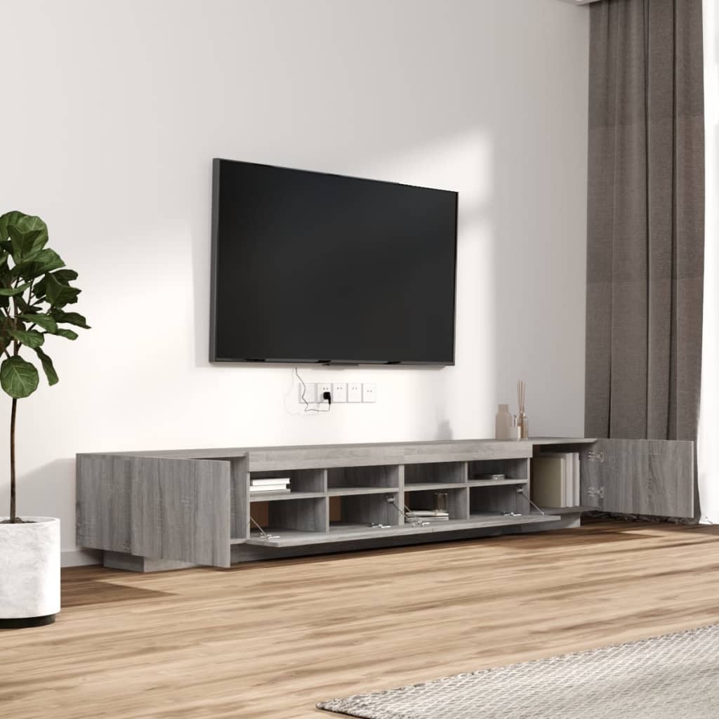 3-osainen TV-kaappisarja LED-valoilla harm. Sonoma tekninen puu - Sisustajankoti.fi