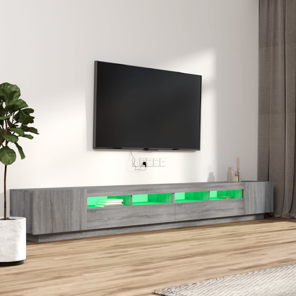 3-osainen TV-kaappisarja LED-valoilla harm. Sonoma tekninen puu - Sisustajankoti.fi