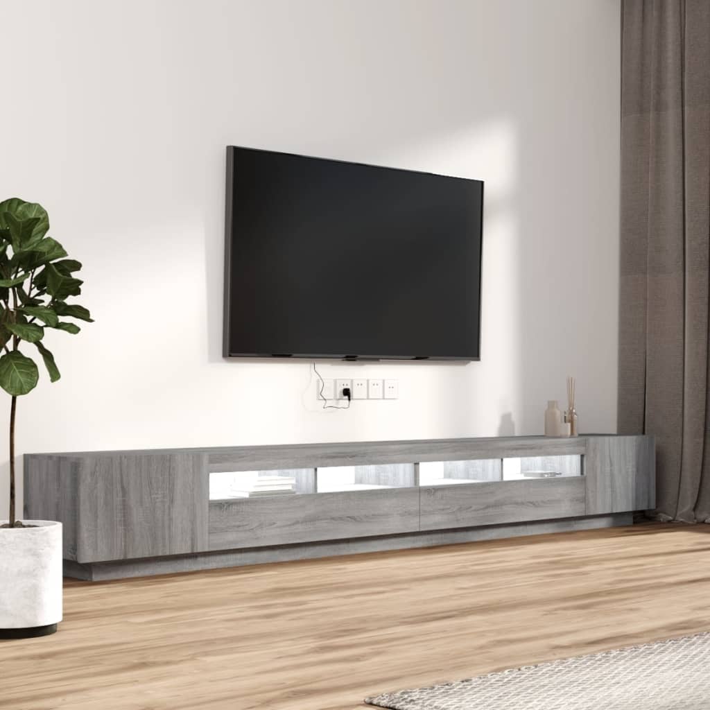 3-osainen TV-kaappisarja LED-valoilla harm. Sonoma tekninen puu - Sisustajankoti.fi