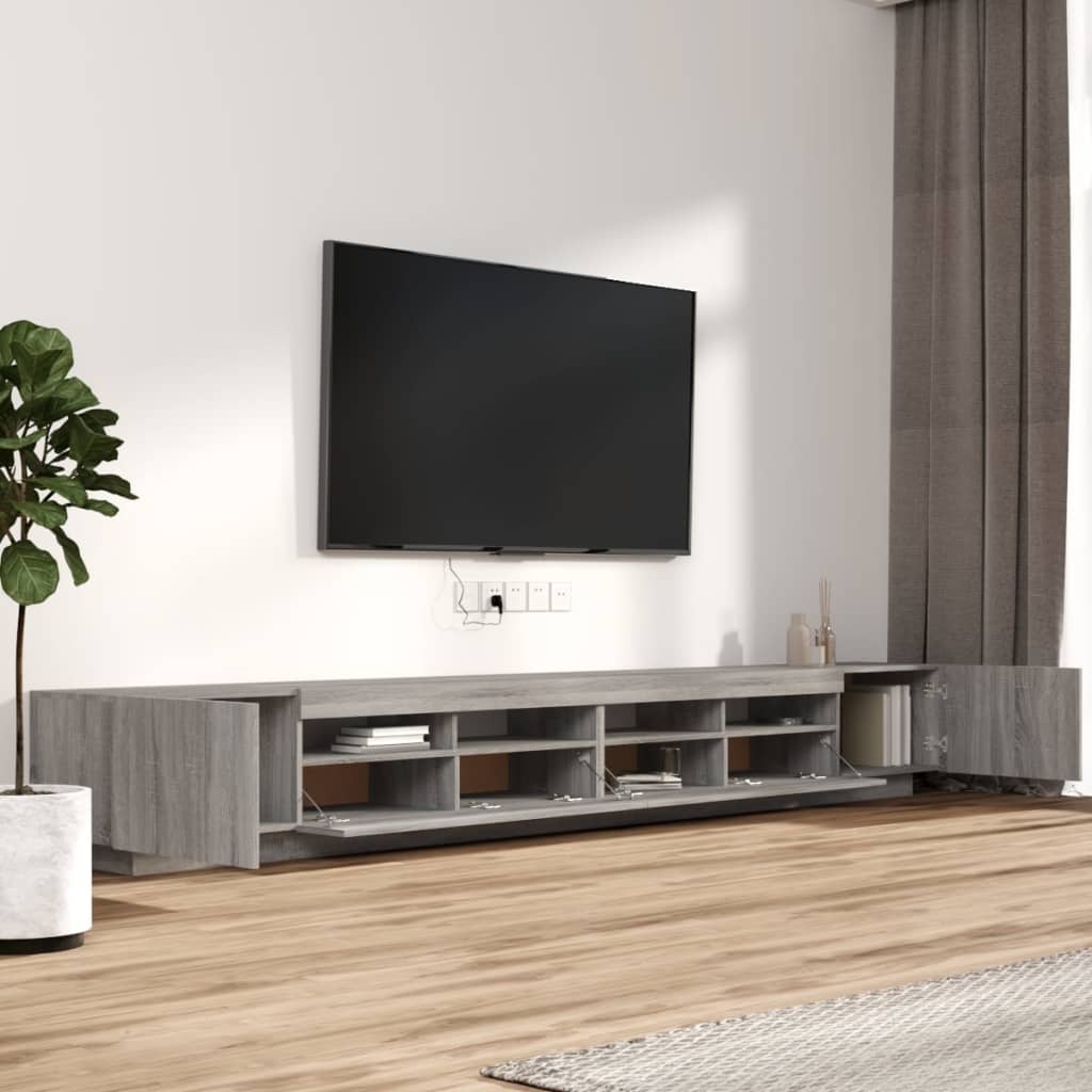 3-osainen TV-kaappisarja LED-valoilla harm. Sonoma tekninen puu - Sisustajankoti.fi
