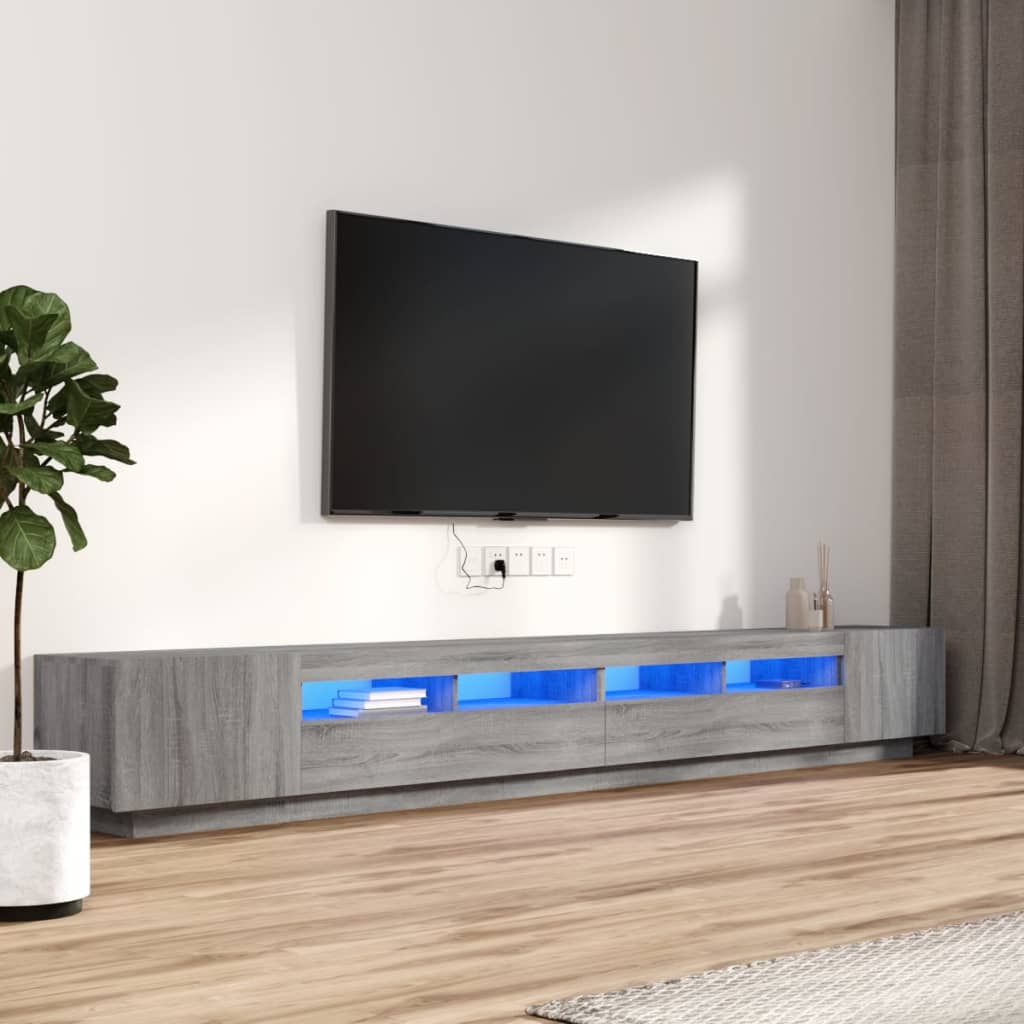 3-osainen TV-kaappisarja LED-valoilla harm. Sonoma tekninen puu - Sisustajankoti.fi