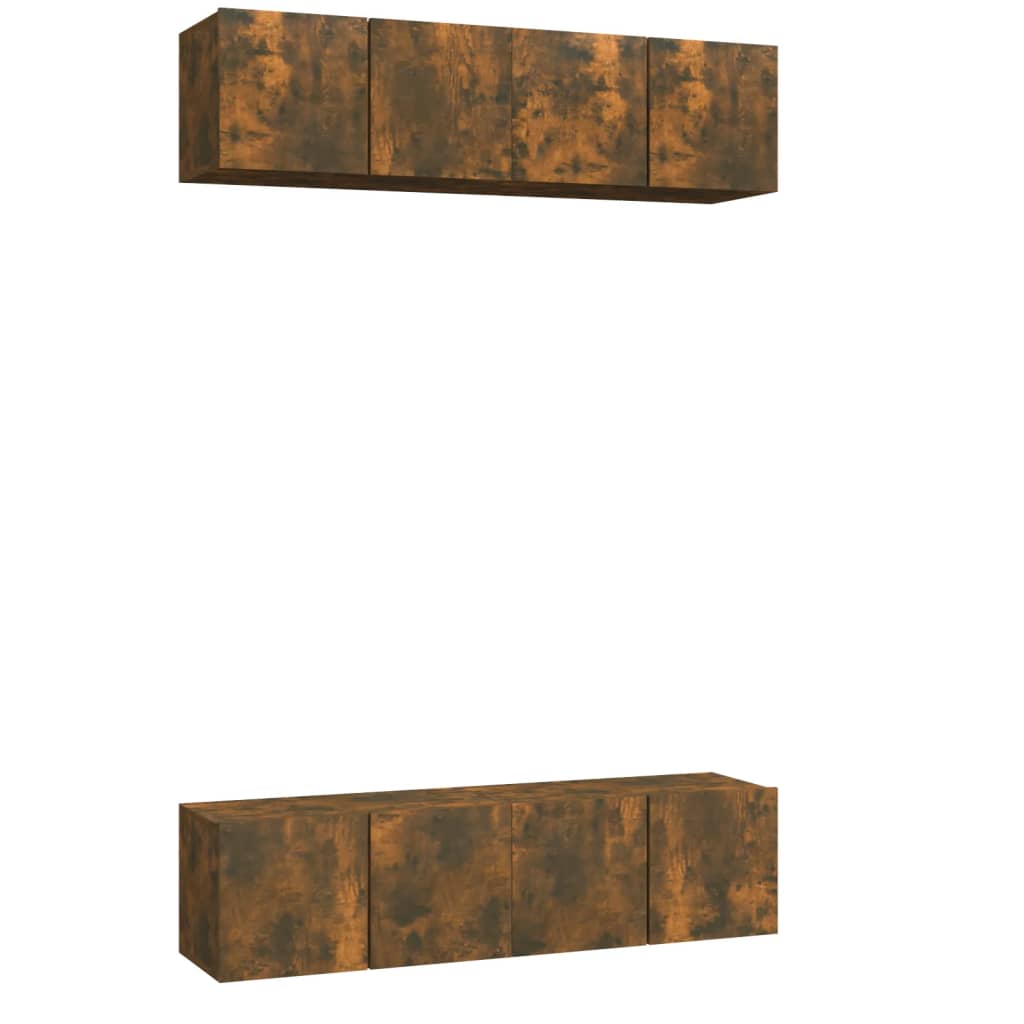 TV-seinäkaapit 4 kpl savutammi 60x30x30 cm tekninen puu - Sisustajankoti.fi