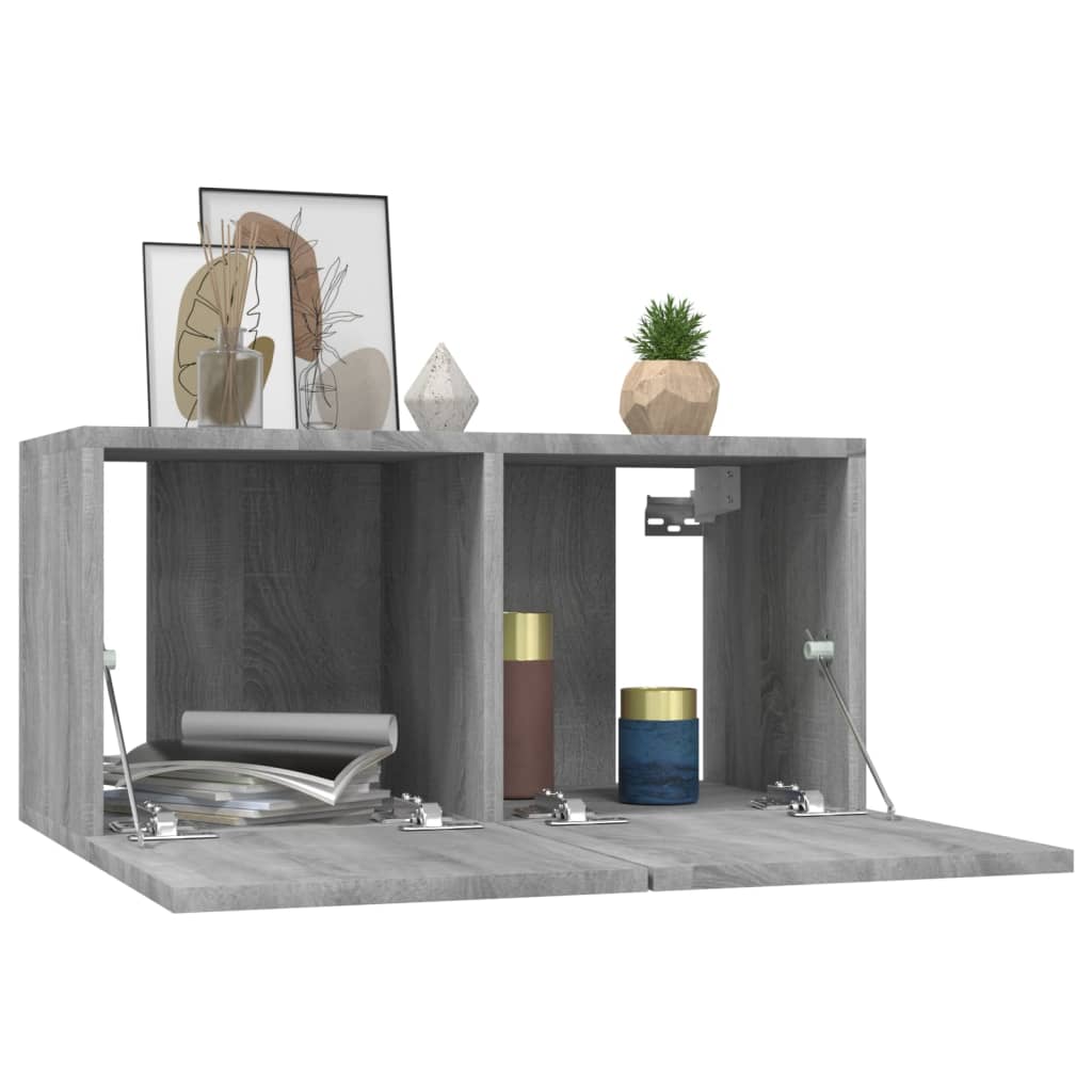 TV-tasot 4 kpl harmaa Sonoma 60x30x30 cm tekninen puu - Sisustajankoti.fi