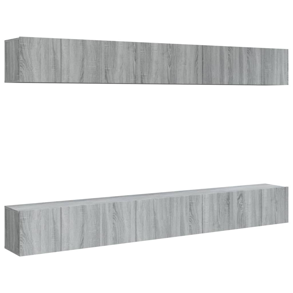 TV-tasot 8 kpl harmaa Sonoma 60x30x30 cm tekninen puu - Sisustajankoti.fi