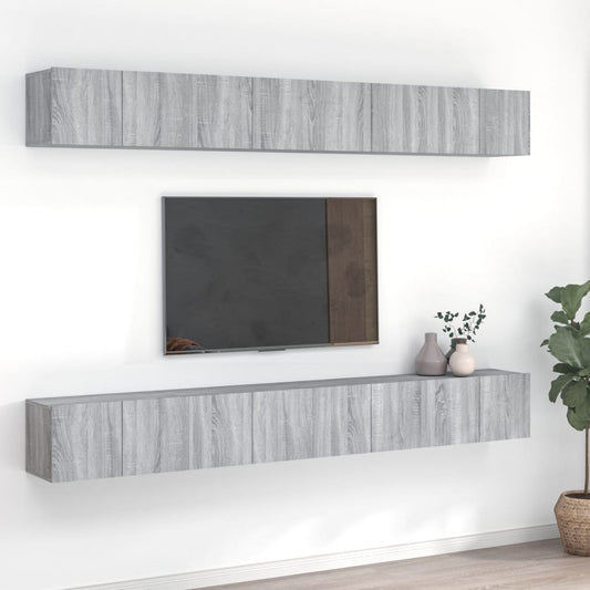 TV-tasot 8 kpl harmaa Sonoma 60x30x30 cm tekninen puu - Sisustajankoti.fi