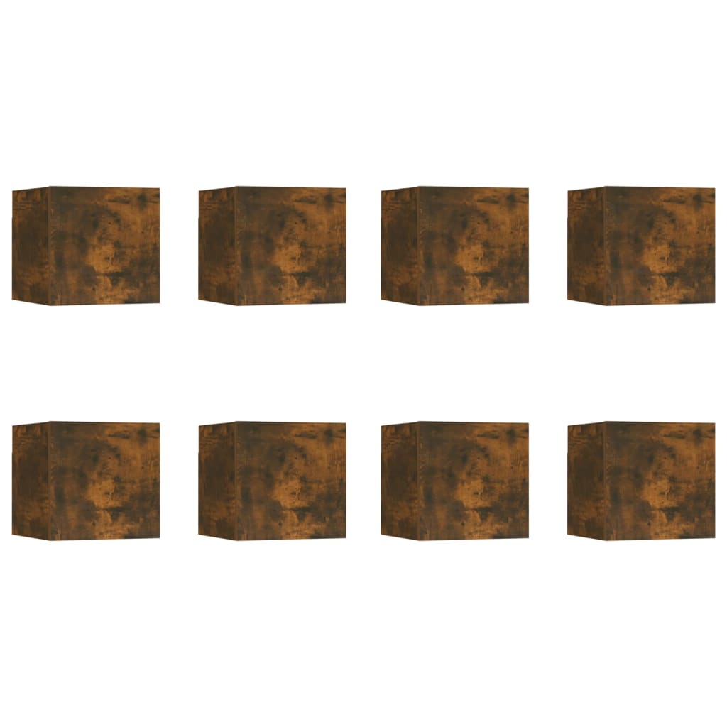Seinäkiinnitettävät TV-kaapit 8 kpl savutammi 30,5x30x30 cm - Sisustajankoti.fi
