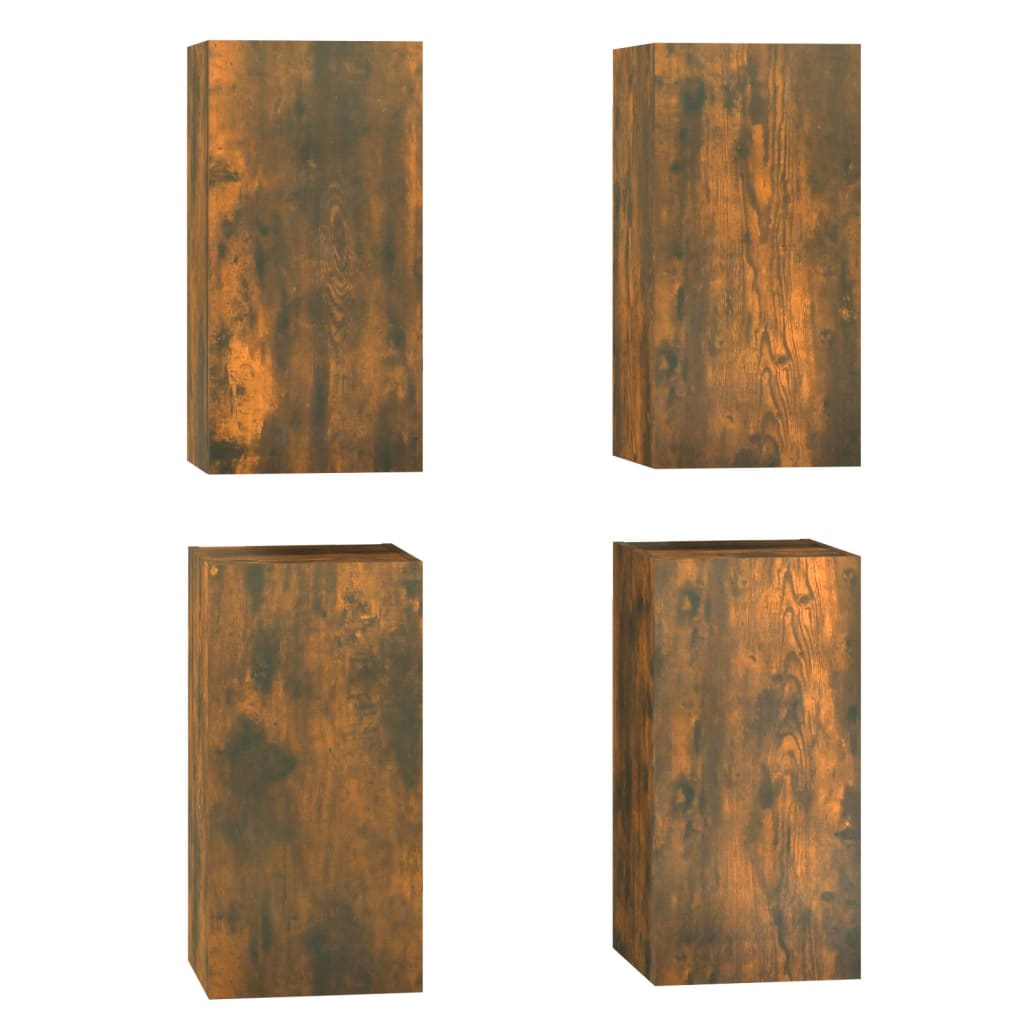 TV-kaapit 4 kpl savutammi 30,5x30x60 cm tekninen puu - Sisustajankoti.fi