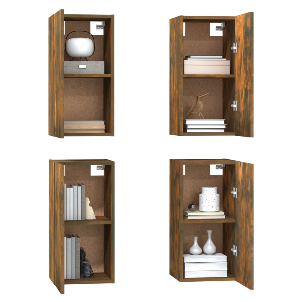 TV-kaapit 4 kpl savutammi 30,5x30x60 cm tekninen puu - Sisustajankoti.fi
