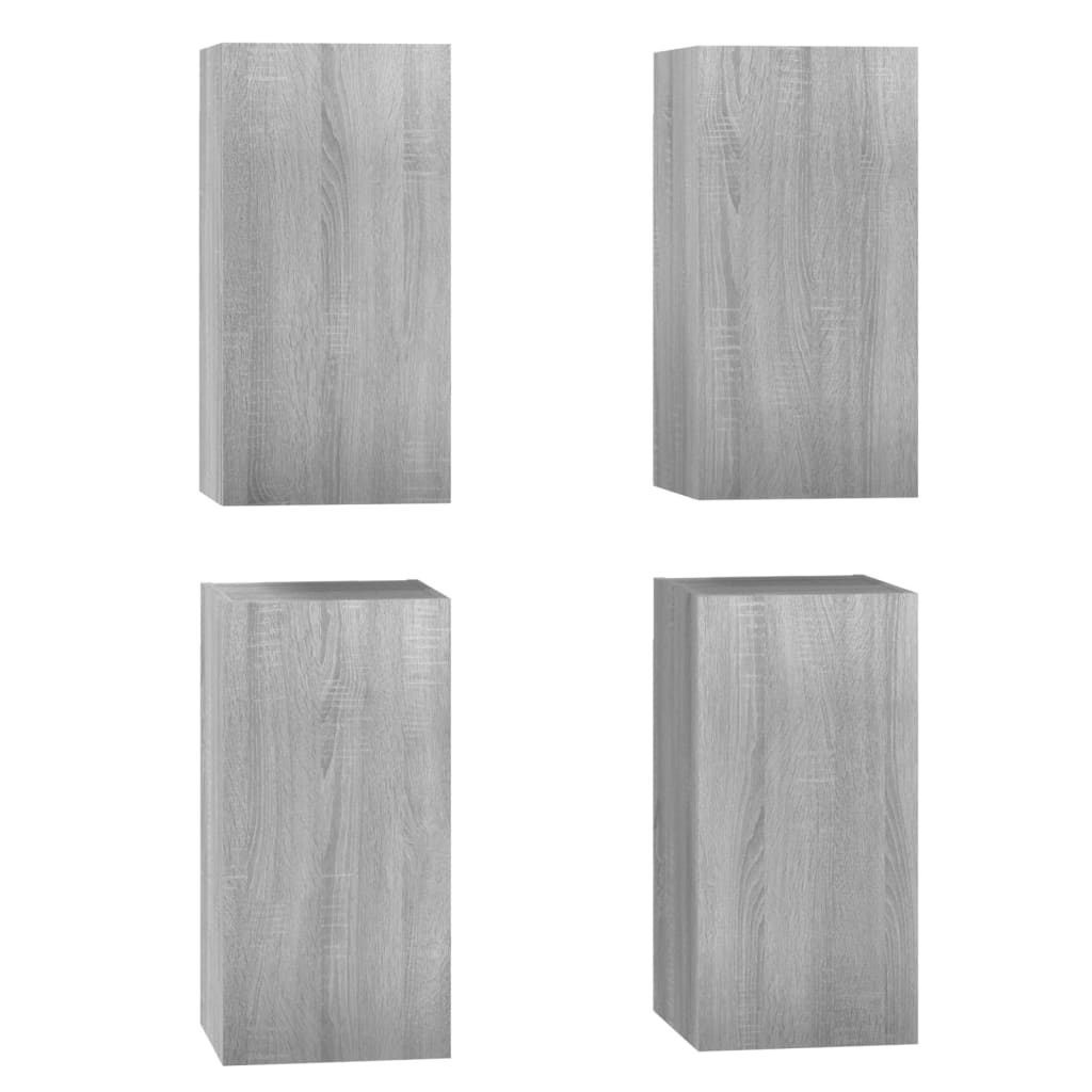 TV-kaapit 4 kpl harmaa Sonoma 30,5x30x60 cm - Sisustajankoti.fi