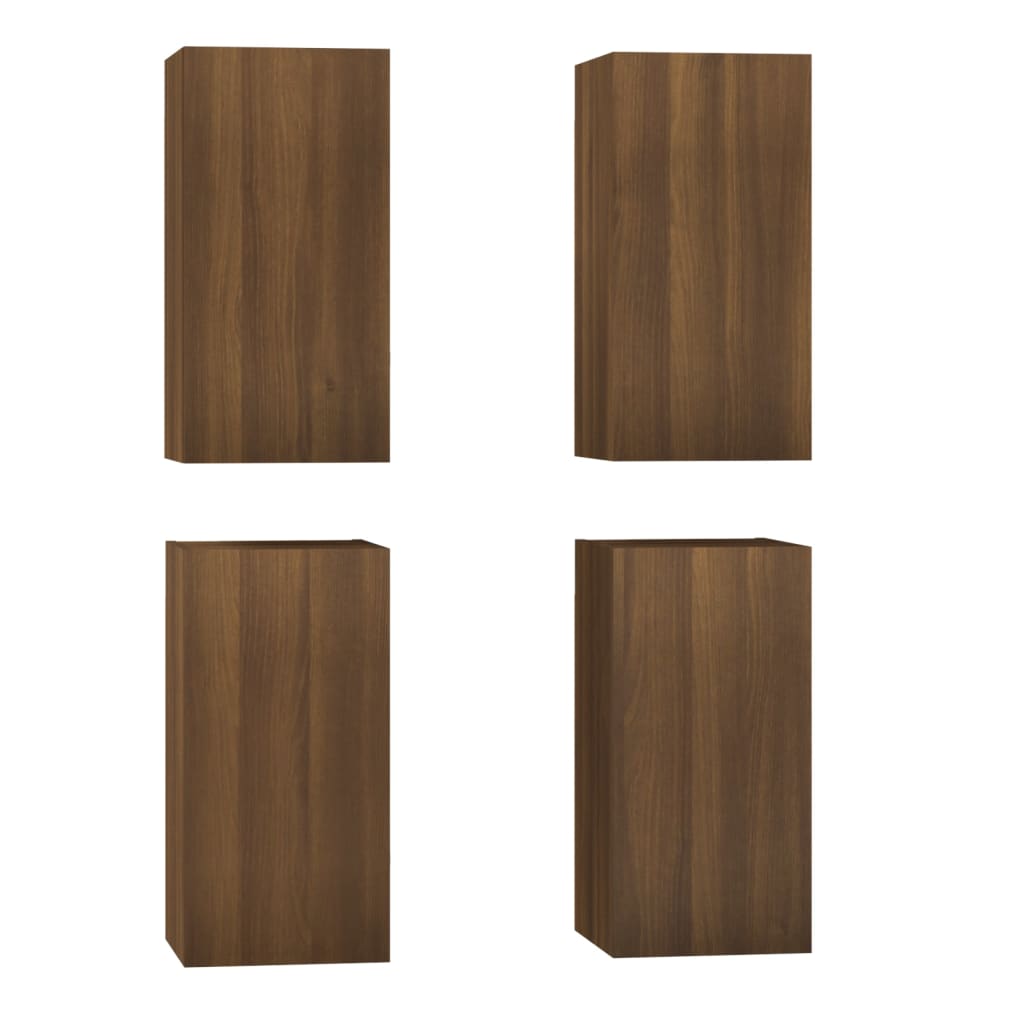 TV-kaapit 4 kpl ruskea tammi 30,5x30x60 cm tekninen puu - Sisustajankoti.fi