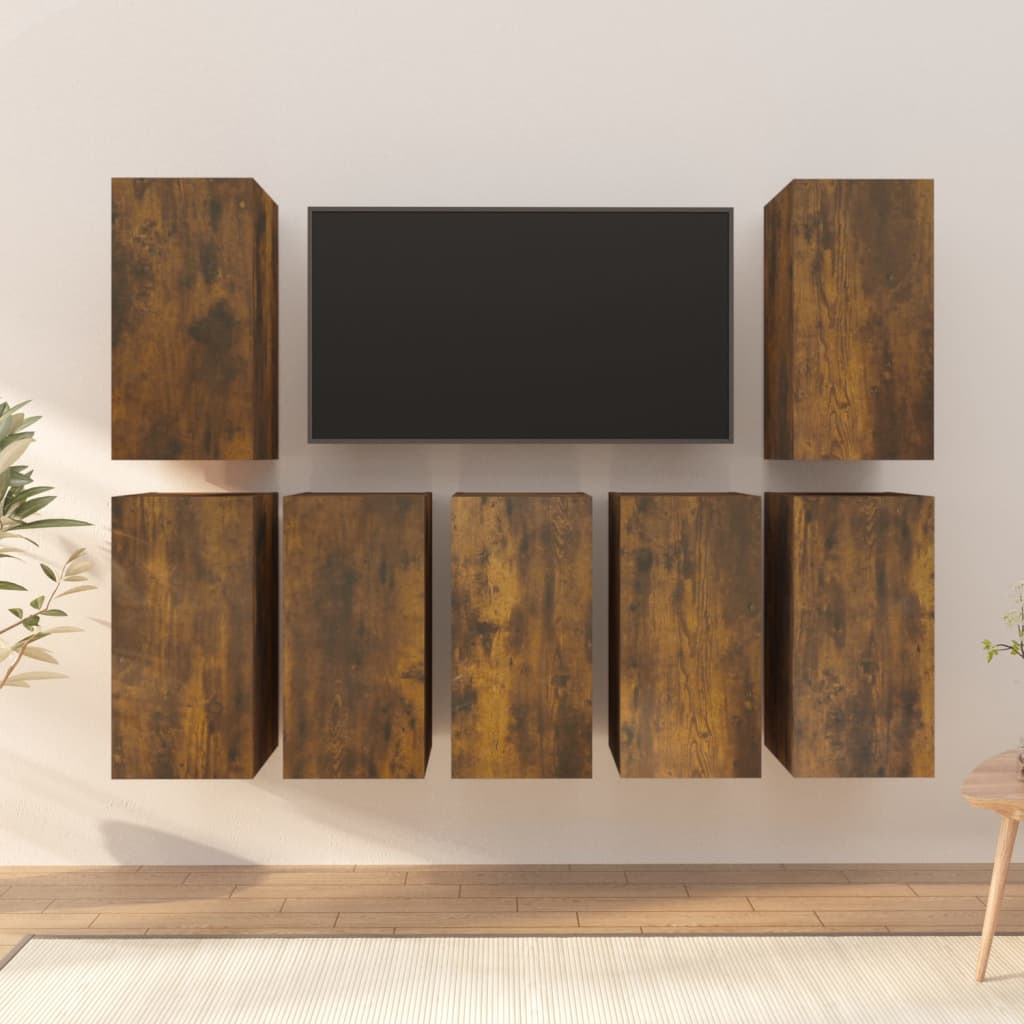 TV-kaapit 7 kpl savutammi 30,5x30x60 cm tekninen puu - Sisustajankoti.fi