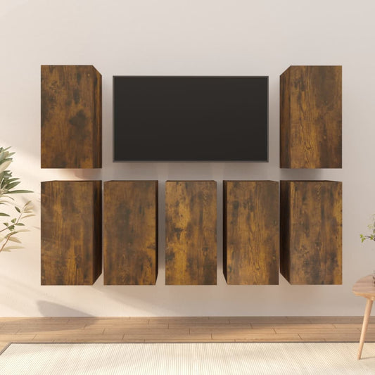 TV-kaapit 7 kpl savutammi 30,5x30x60 cm tekninen puu - Sisustajankoti.fi