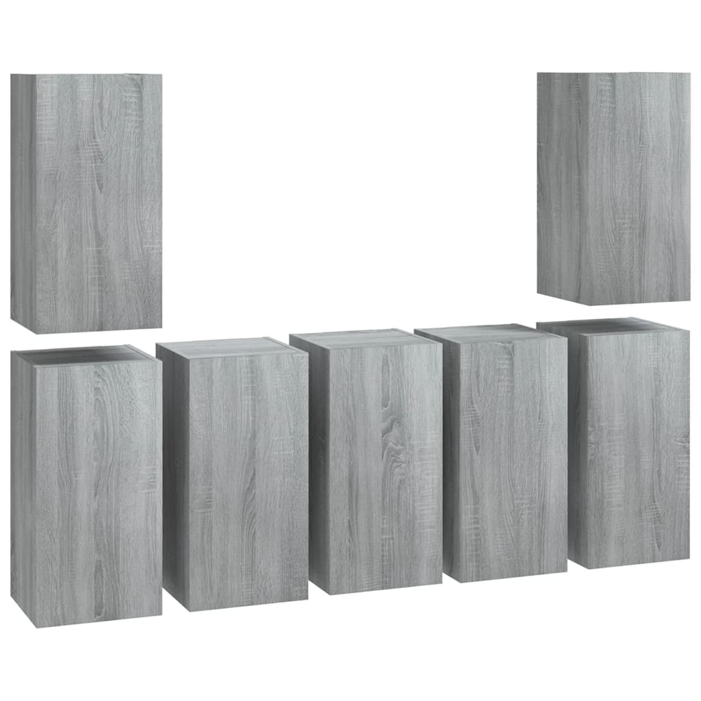 TV-kaapit 7 kpl harmaa Sonoma 30,5x30x60 cm tekninen puu - Sisustajankoti.fi