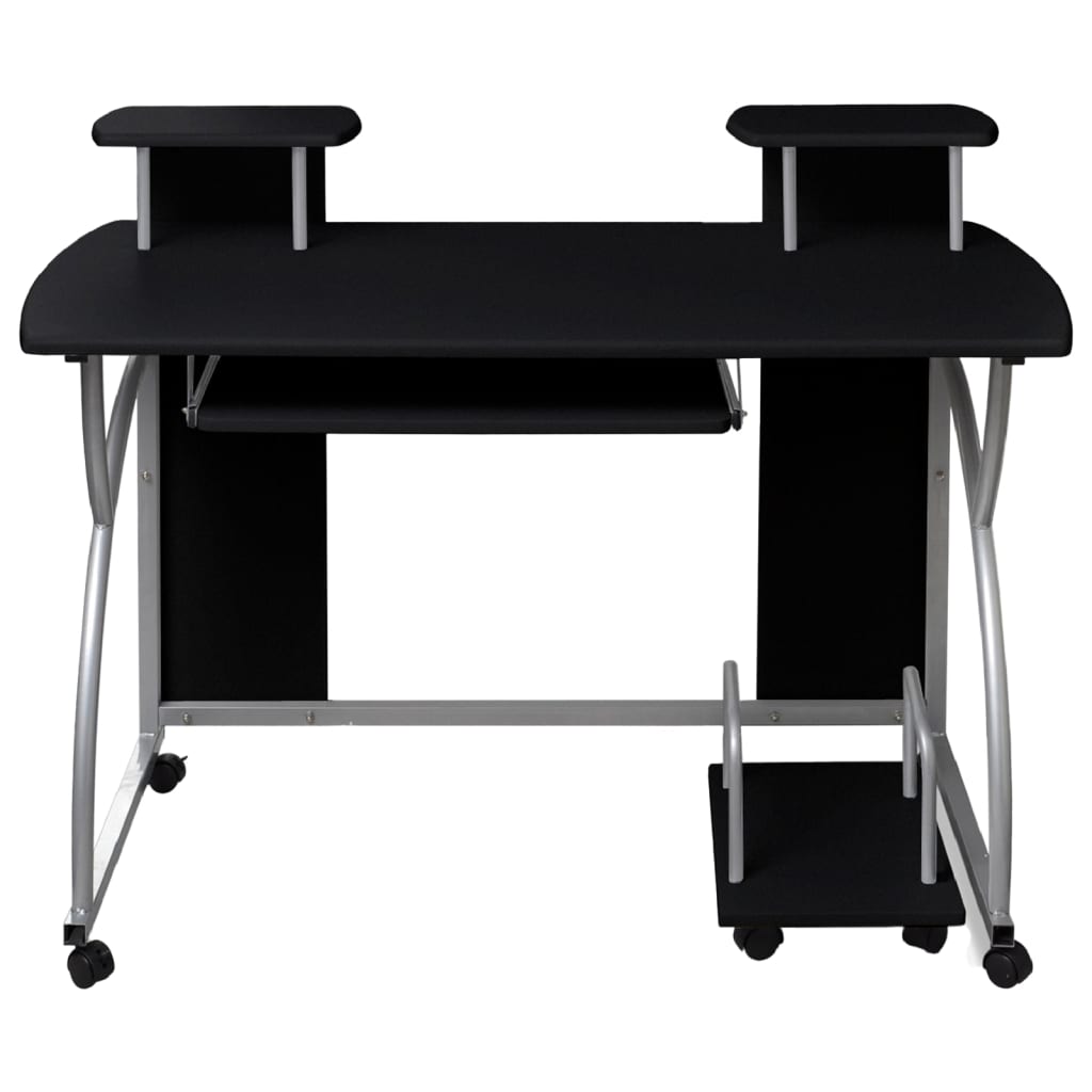 Kulmatietokonepöytä musta 110x52x88,5 cm tekninen puu - Sisustajankoti.fi