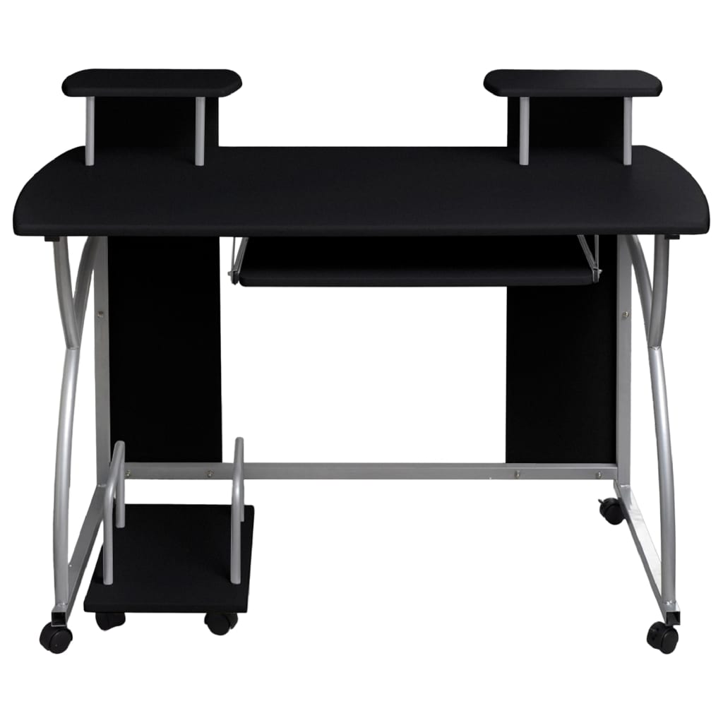 Kulmatietokonepöytä musta 110x52x88,5 cm tekninen puu - Sisustajankoti.fi