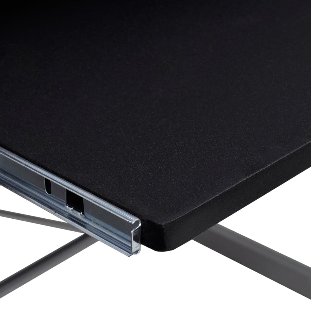 Kulmatietokonepöytä musta 132x112x99 cm tekninen puu - Sisustajankoti.fi
