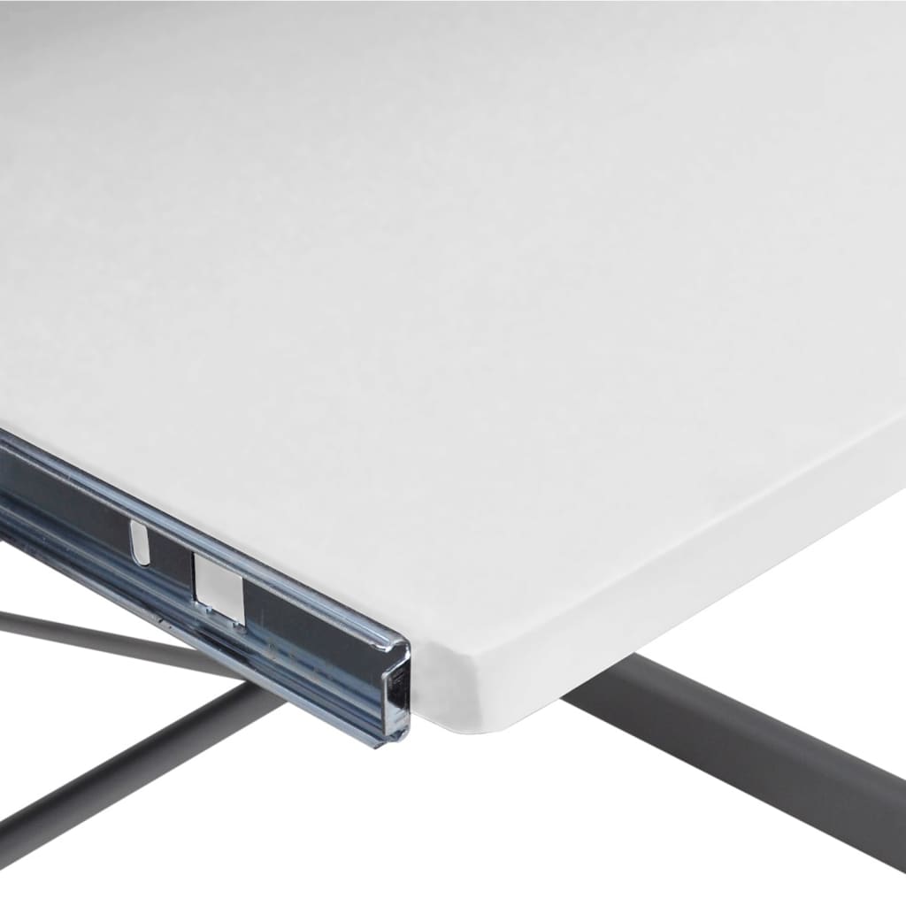 Kulmatietokonepöytä valkoinen 132x112x99 cm tekninen puu - Sisustajankoti.fi