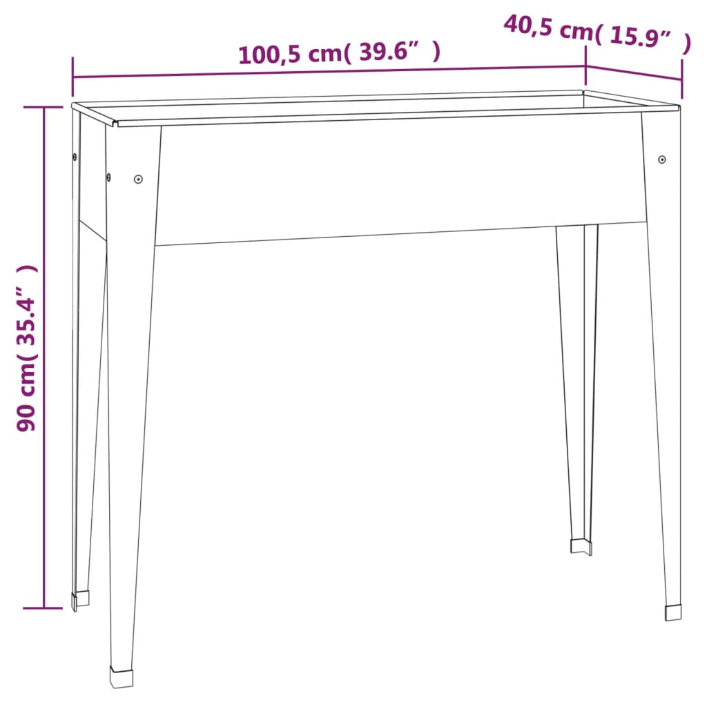 Kukkalaatikko harmaa 100,5x40,5x90 cm galvanoitu teräs - Sisustajankoti.fi