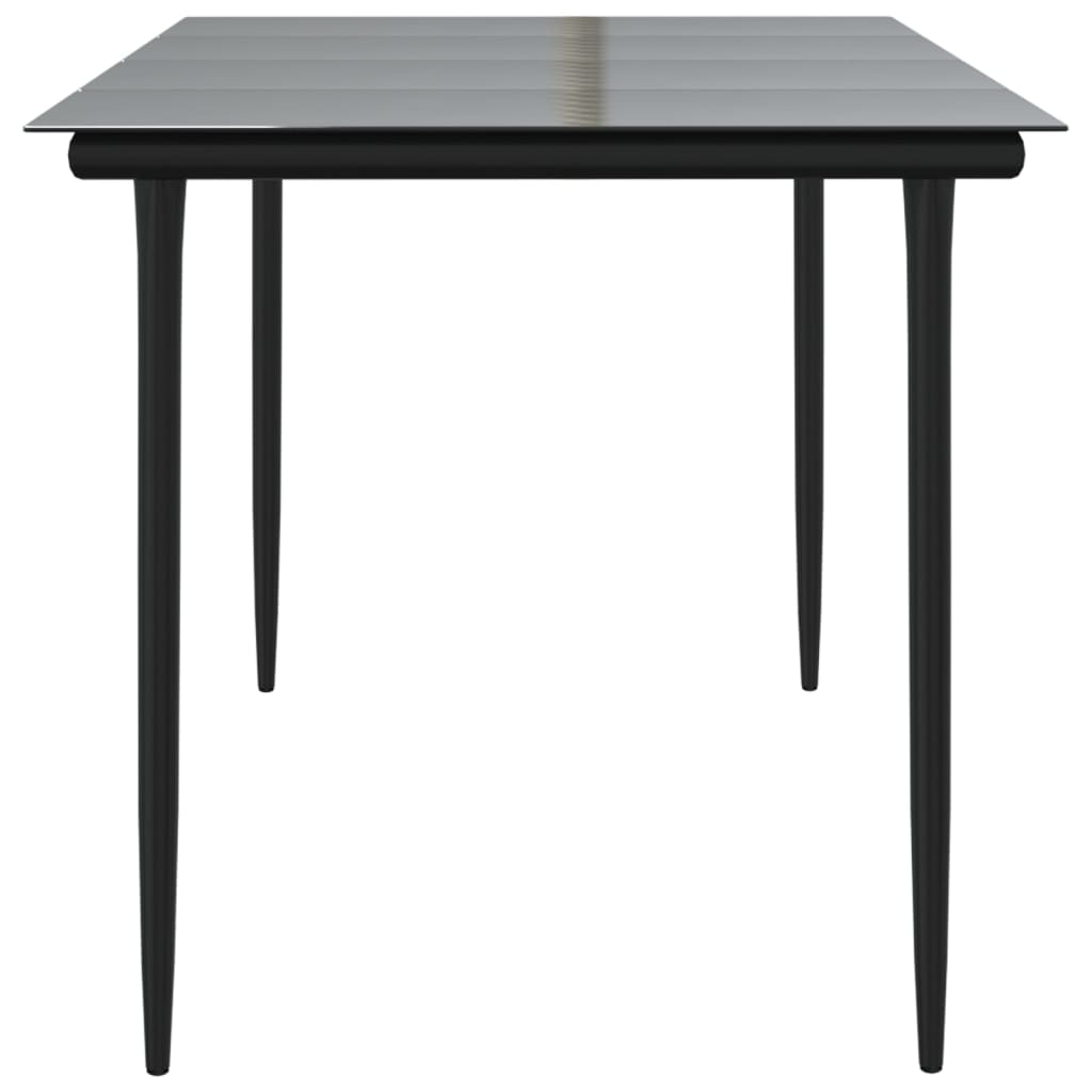 Puutarharuokapöytä musta 160x80x74cm teräs ja karkaistu lasi - Sisustajankoti.fi