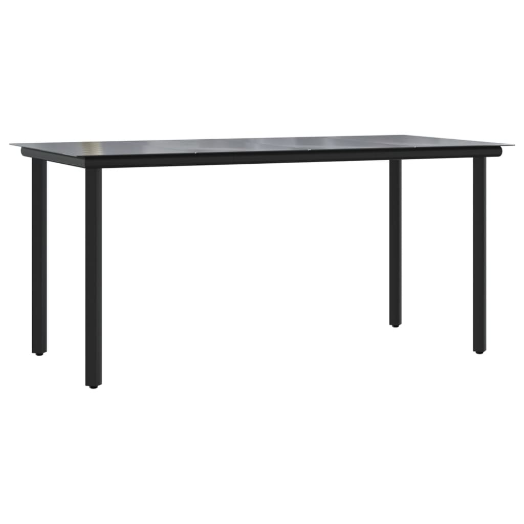 Puutarharuokapöytä musta 160x80x74cm teräs ja karkaistu lasi - Sisustajankoti.fi