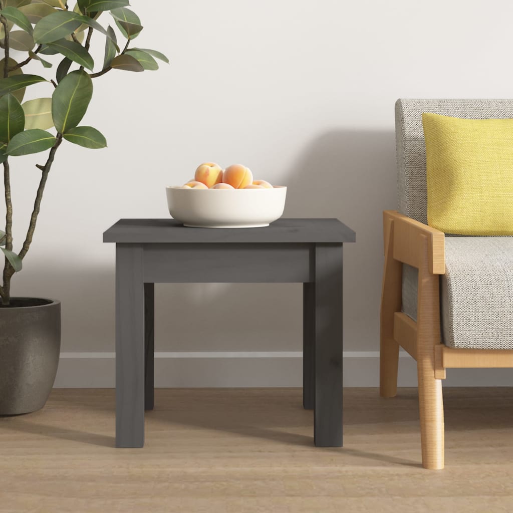 Sohvapöytä harmaa 35x35x30 cm täysi mänty - Sisustajankoti.fi
