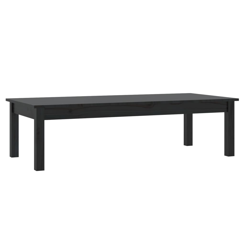 Sohvapöytä musta 110x50x30 cm täysi mänty - Sisustajankoti.fi