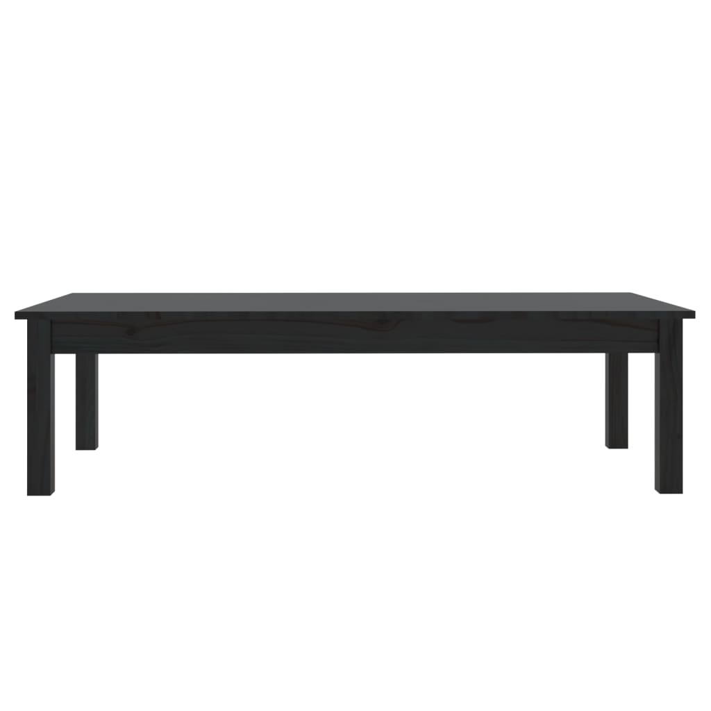 Sohvapöytä musta 110x50x30 cm täysi mänty - Sisustajankoti.fi