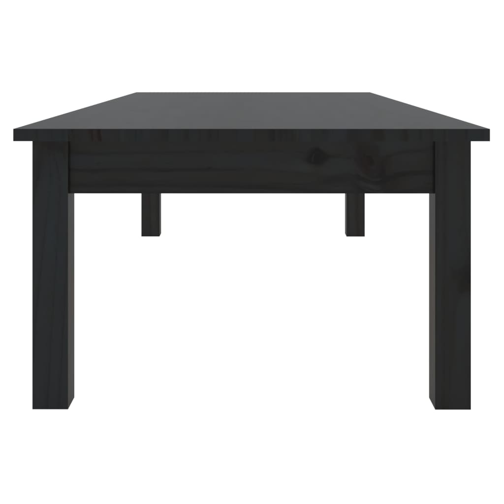 Sohvapöytä musta 110x50x30 cm täysi mänty - Sisustajankoti.fi