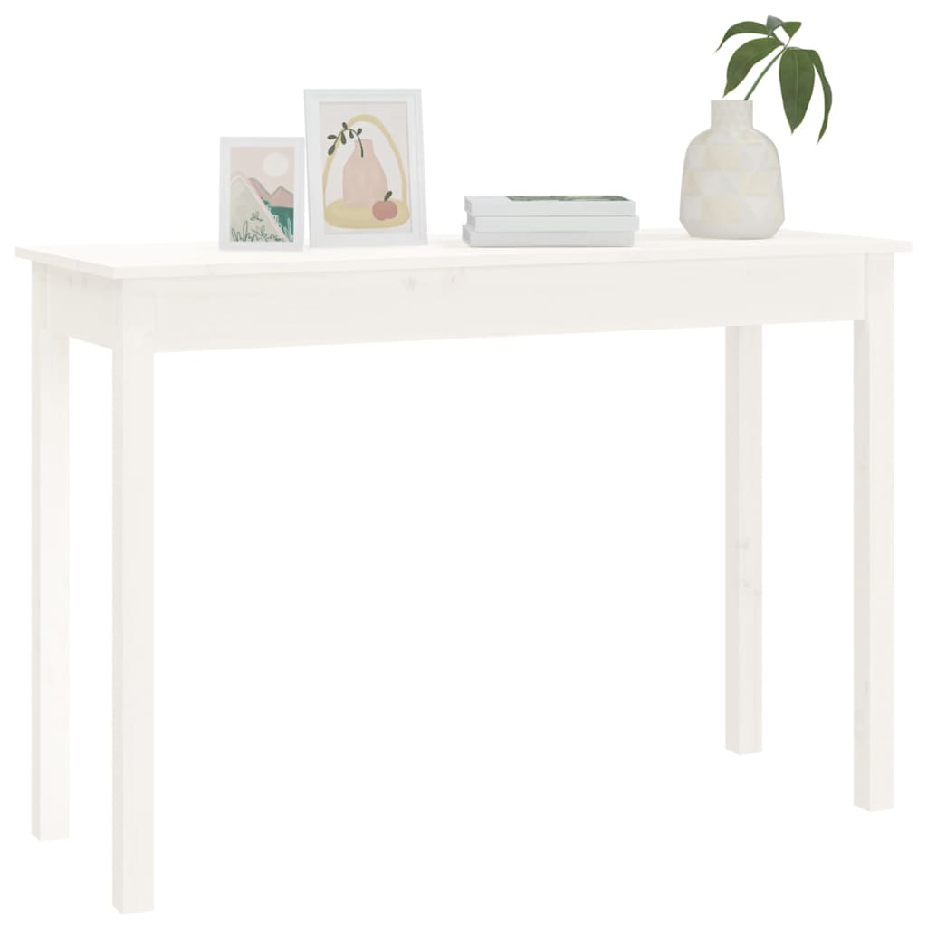 Konsolipöytä valkoinen 110x40x75 cm täysi mänty - Sisustajankoti.fi