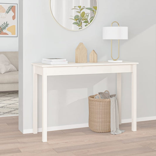 Konsolipöytä valkoinen 110x40x75 cm täysi mänty - Sisustajankoti.fi