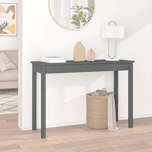 Konsolipöytä harmaa 110x40x75 cm täysi mänty - Sisustajankoti.fi