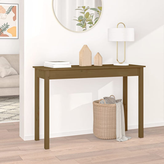 Konsolipöytä hunajanruskea 110x40x75 cm täysi mänty - Sisustajankoti.fi