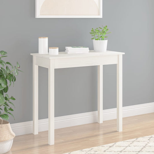 Konsolipöytä valkoinen 80x40x75 cm täysi mänty - Sisustajankoti.fi