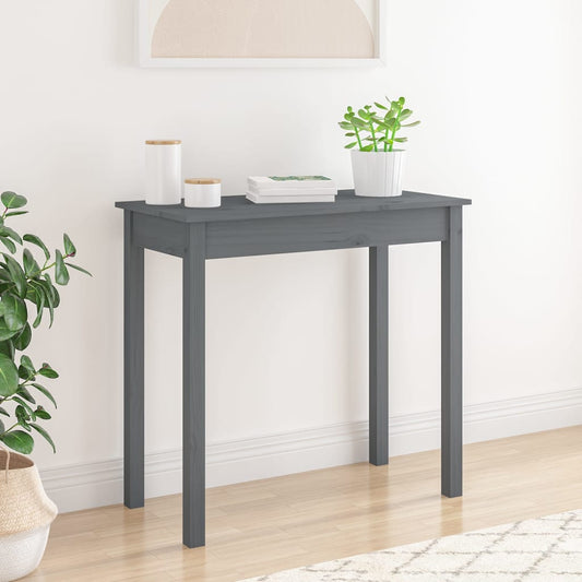 Konsolipöytä harmaa 80x40x75 cm täysi mänty - Sisustajankoti.fi