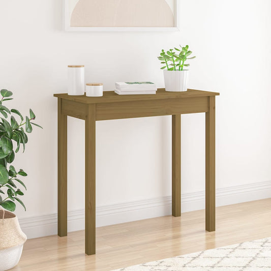 Konsolipöytä hunajanruskea 80x40x75 cm täysi mänty - Sisustajankoti.fi