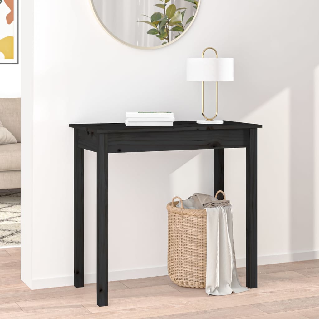 Konsolipöytä musta 80x40x75 cm täysi mänty - Sisustajankoti.fi