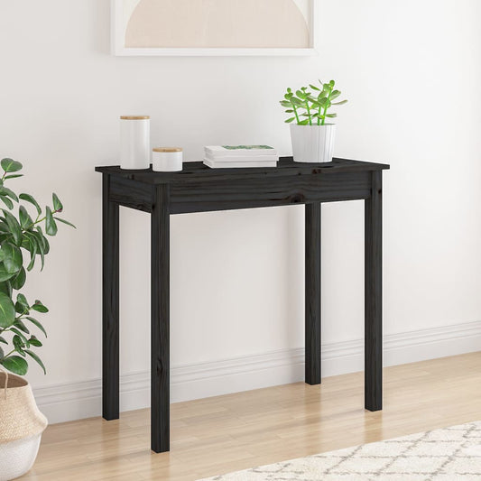 Konsolipöytä musta 80x40x75 cm täysi mänty - Sisustajankoti.fi